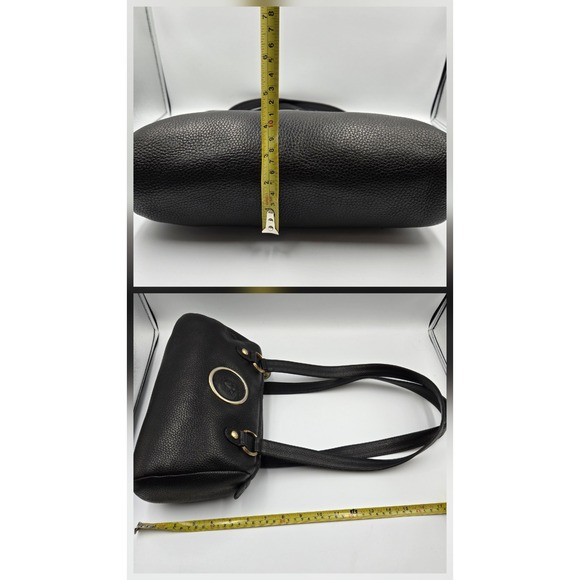 Gianni Versace  Vintage Black Pebbled Leather Medusa Shoulder Bag Gold Hardware - Picture 8 of 12